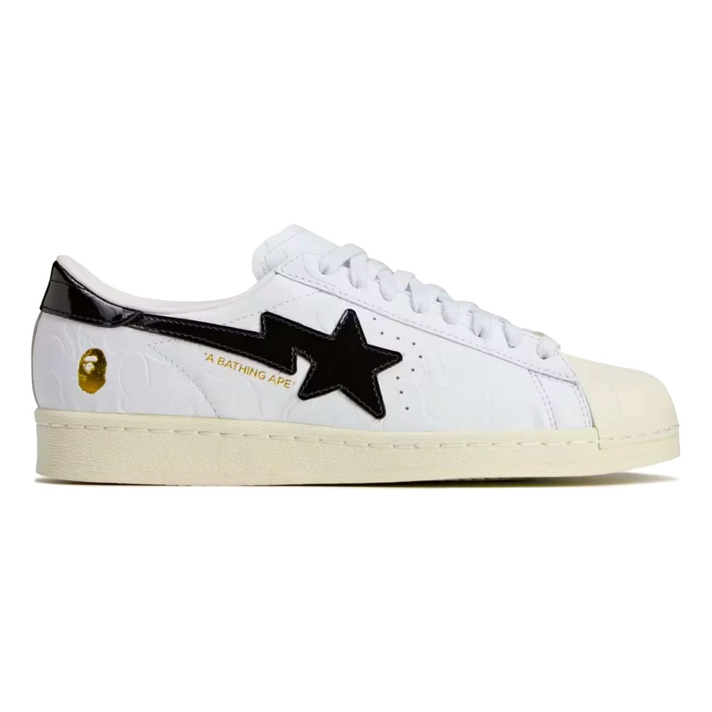🐵🖤 ADIDAS SUPERSTAR VINTAGE X BAPE WHITE 🐵🖤 - Picture 1 of 1